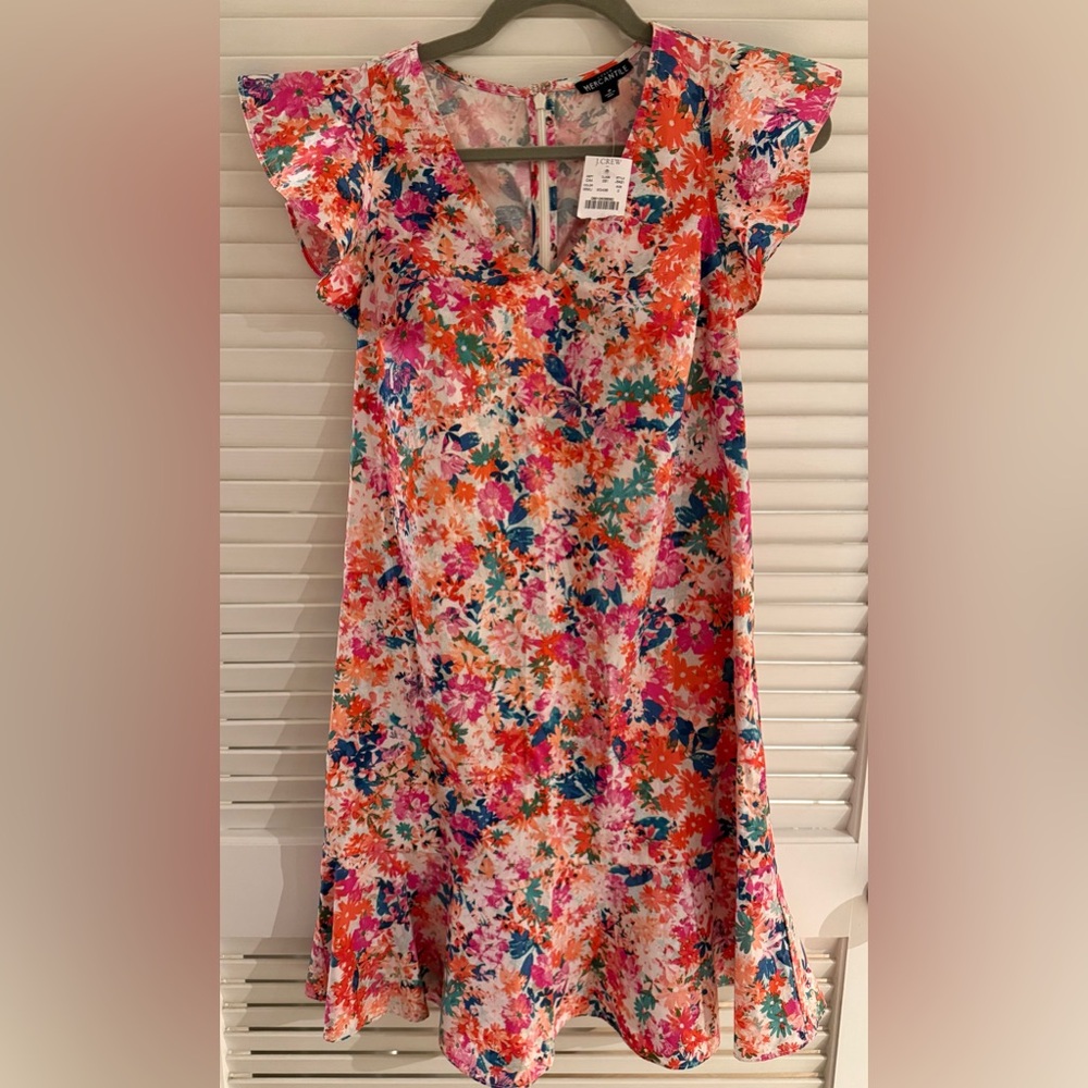 NWT J. Crew Mercantile Flutter Sleeve Dress